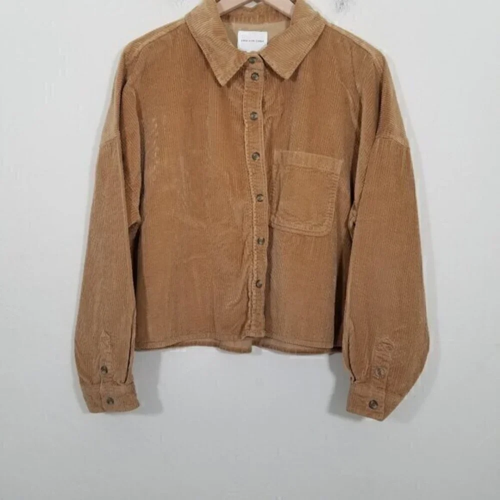 American Eagle Corduroy Button Down Shirt Long Sleeve Size L